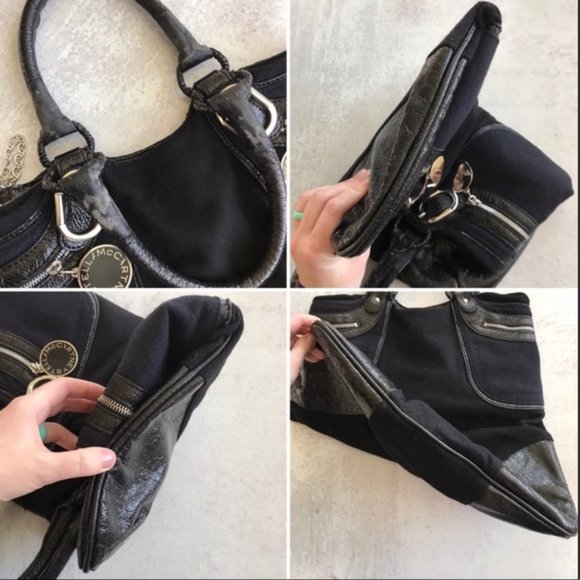 STELLA MCCARTNEY Large Black Felt Tote